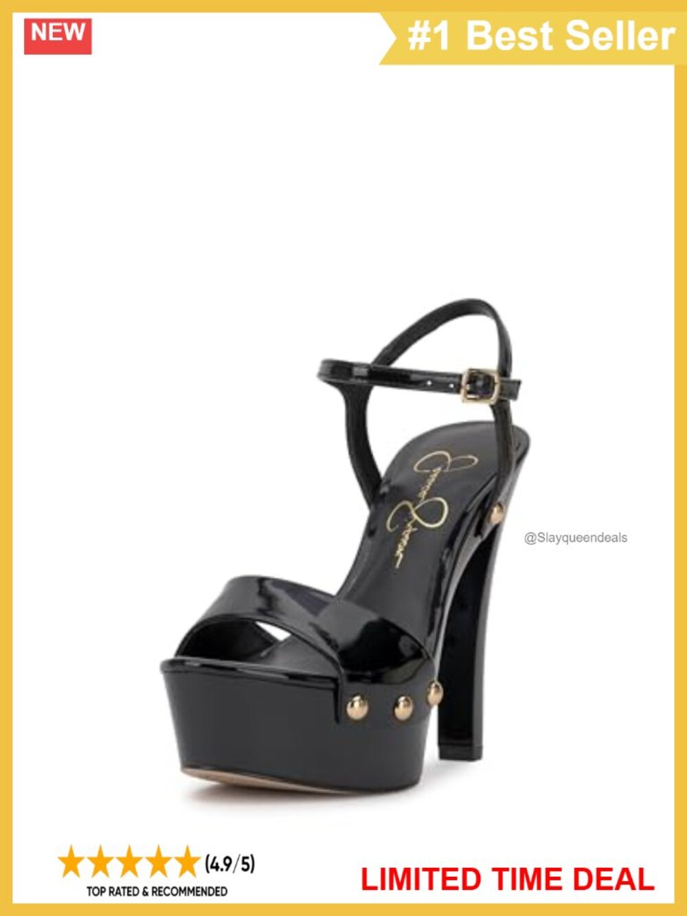 Jessica Simpson Calenta Faux Leather Platform Sandal Cone Heel